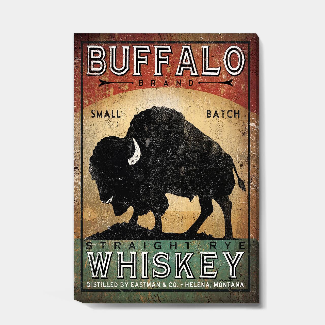 Designart - Vintage Buffalo Whiskey - Wildlife Premium Canvas Wall Art